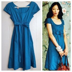 Orla Kiely Onesies Twosies Polka Dot Dress size 2 Turquoise Belted Scoop Neck